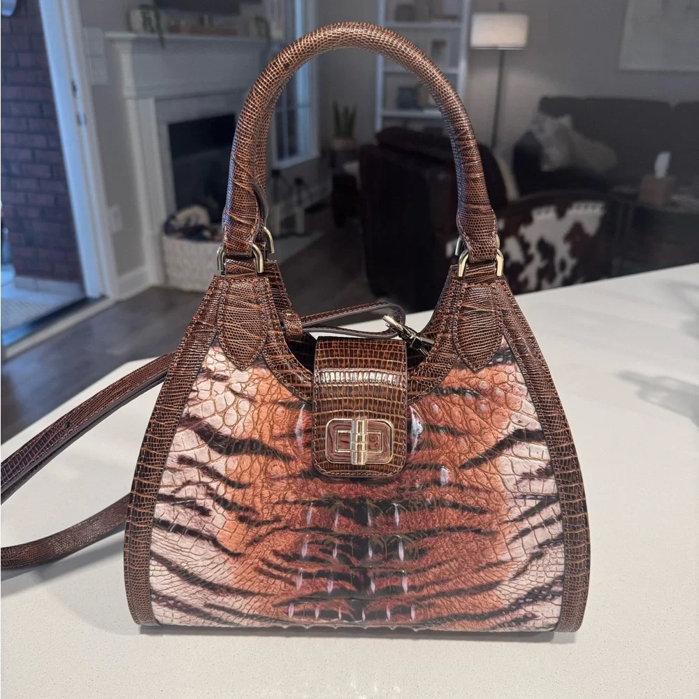Brahmin Brown and Tan Crocodile Shoulder Bag - Picture 1 of 2
